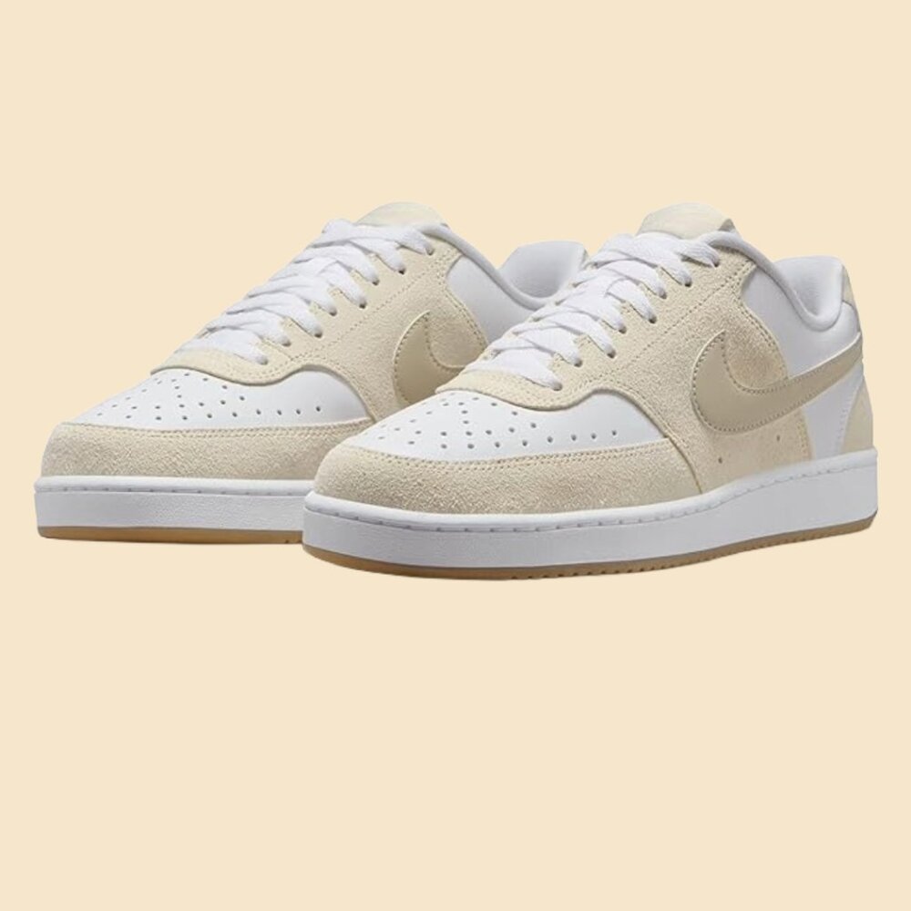 Nike Men's Court Vision Lo Basketball Shoe, Suede, PALE IVORY, Size 7.5 - Picture 6 of 7